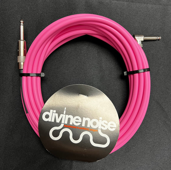 Divine Noise 25ft Instrument Cable ST-RA (Straight-Right Angle) Pink *Free Shipping in the USA*