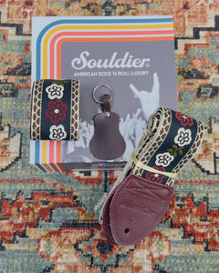 Souldier Straps Marigold Burgundy Guitar Strap Gift Box *Free Shipping in the USA*