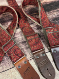 Josey Straps Cardinal  with Chocolate Ends Cotton backing *Free Shipping in the USA*