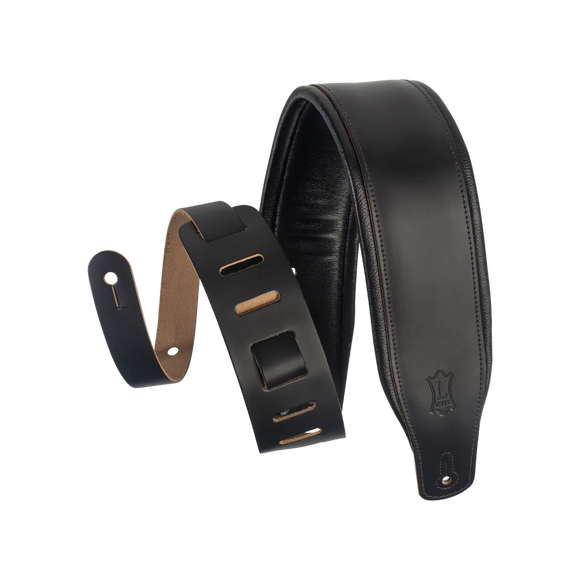 Levy's Amped Leather Series M26PD-BLK Guitar Strap *Free Shipping in the USA*