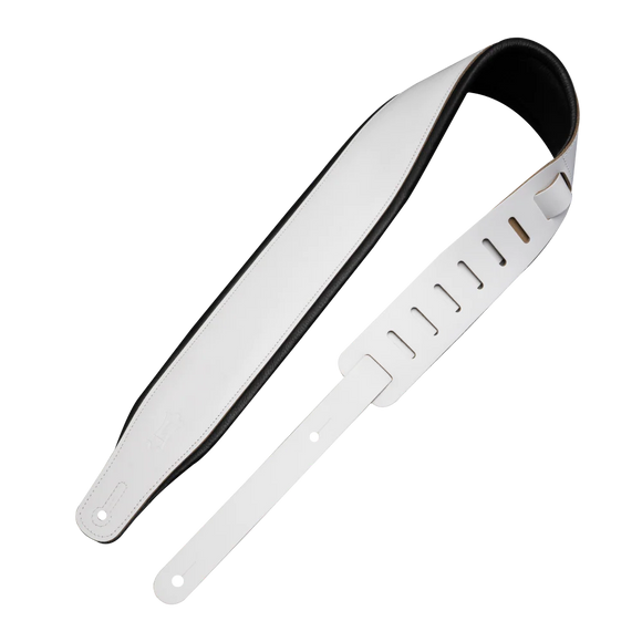 Levy's M26PD-WHT-BLK Leather Guitar Strap *Free Shipping in the USA*