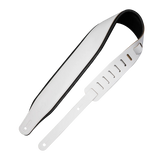Levy's M26PD-WHT-BLK Leather Guitar Strap *Free Shipping in the USA*