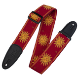 Levy's Sun Motif Series MPJG-SUN-RED Guitar Strap *Free Shipping in the USA*