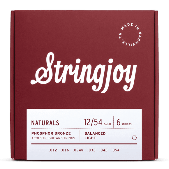 Stringjoy Naturals | Light Gauge (12-54) Phosphor Bronze Acoustic Guitar Strings