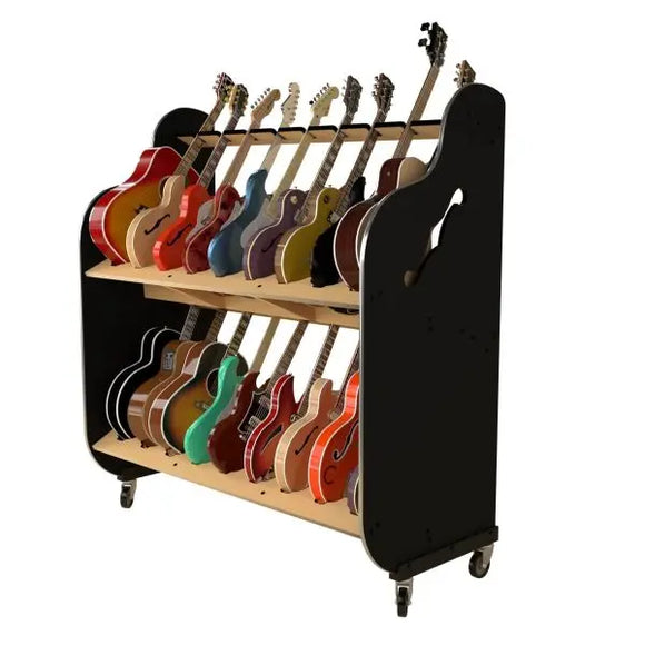A&S Products SPDG9 The Session-Pro Double-Stack Mobile Guitar & Case Shelf Rack *Free Shipping in the US*