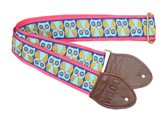 Souldier Wilco VEGAN Signature Blue and Gold Owls Guitar Strap *Free Shipping in the USA*