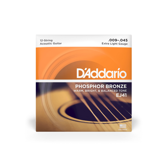 D'Addario EJ41  Extra Light 12-String Acoustic Guitar Strings