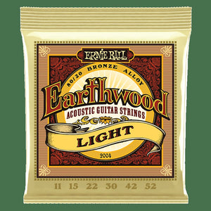 Ernie Ball 2004 Earthwood Light 80/20 Acoustic Guitar Strings, .011 - .052