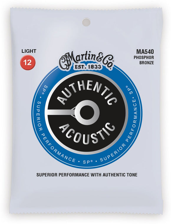 Martin MA540 Authentic Acoustic Lifespan 2.0 Guitar Strings Phosphor Bronze  .012-.054