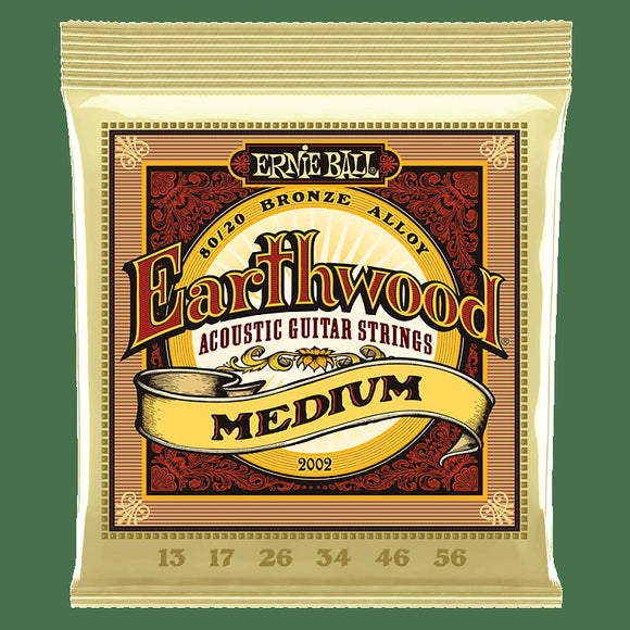 Ernie Ball PO2002 Earthwood Medium 80/20 Bronze Acoustic Strings (.013 - .056)