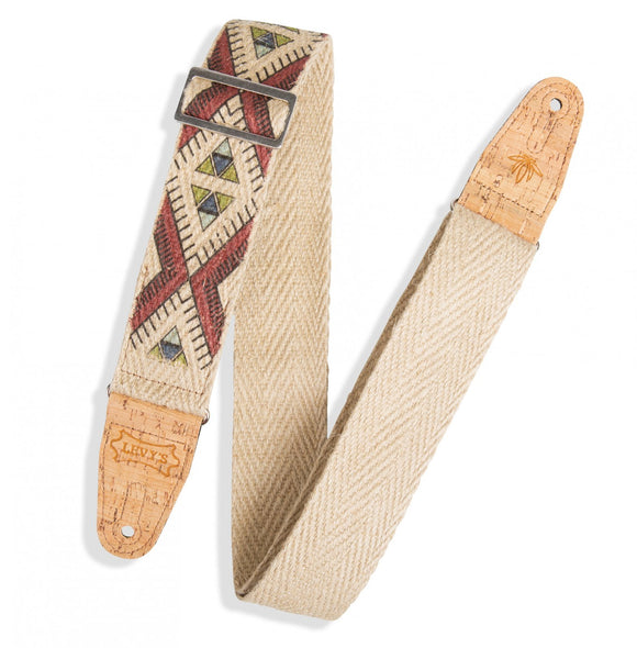 Levy's Diamond Tribal Hemp Natural, Multi 2 – MH8P-002 Guitar Strap *Free Shipping in the USA*