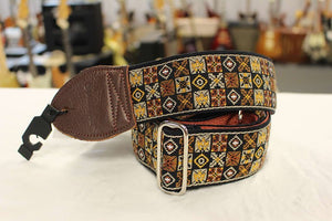 Souldier Guitar Strap Woodstock Gold w/ Brown Leather Ends *Free Shipping in the USA*