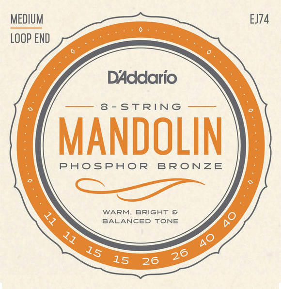 D'Addario EJ74 Mandolin Phosphor Bronze Medium