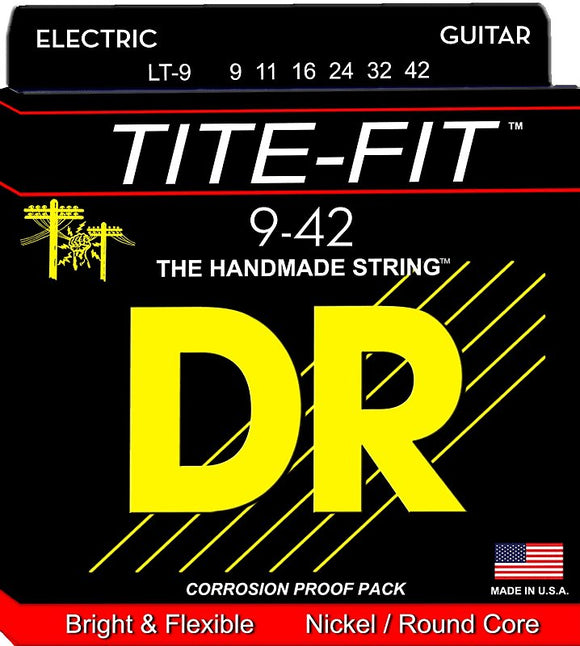 DR Strings LT-9 Tite Fit Electric Guitar Strings (9-42)