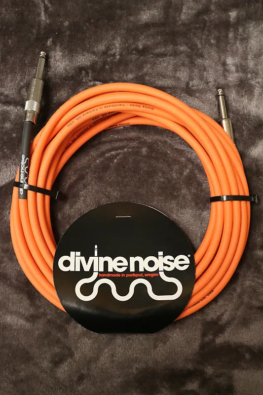 Divine Noise 25ft Instrument Cable ST-ST (Straight-Straight) Orange *Free Shipping in the USA*