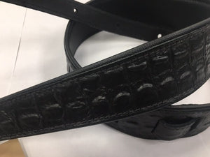 LM Products PM-2 Premier Leather Guitar Strap with Crocodile Embossing *Free Shipping in the USA*
