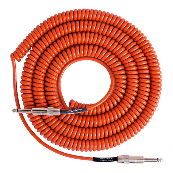 Lava Cable 20ft Retro Coil Cable Orange Straight/Straight *Free Shipping in the USA*