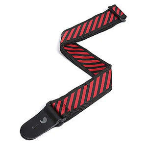 D'Addario 50mm Striped Jaq Polypro Guitar Strap - Red *Free Shipping in the USA* 50SJP03