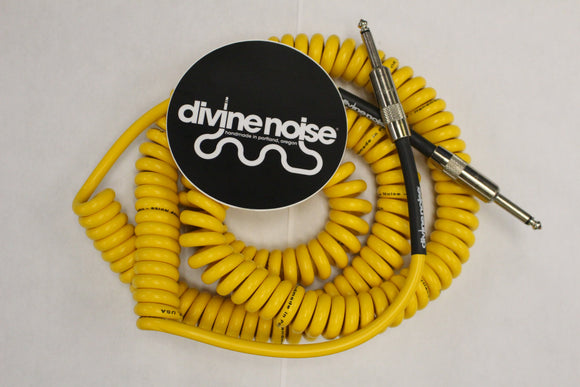 Divine Noise Curly Cable Yellow 30' Straight / Straight *Free Shipping in the USA*
