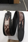 LM Products Guitar Strap Framed Leather Snake Black FLS-BK  *Free Shipping  in the USA*