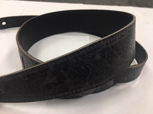 LM Products LS-2304T BK Black Western Tooled Guitar Strap *Free Shipping in the USA*