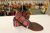 Souldier Guitar Strap Owls Orange with Brown Leather Ends *Free Shipping in the USA*