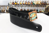 Henry Heller HBL25-BLK Guitar Strap Black with White Stitching *Free Shipping in the US*