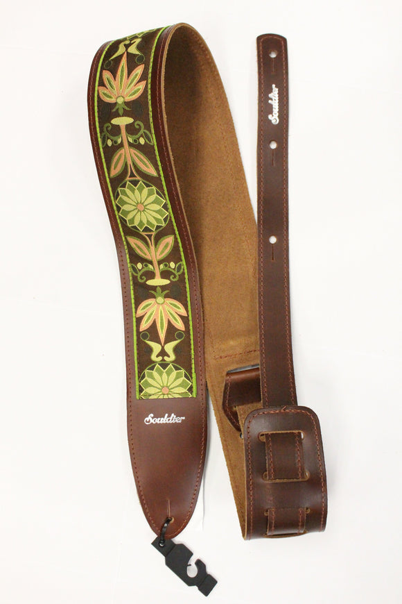 Souldier Daisy Olive Torpedo Guitar Strap *Free Shipping in the USA*