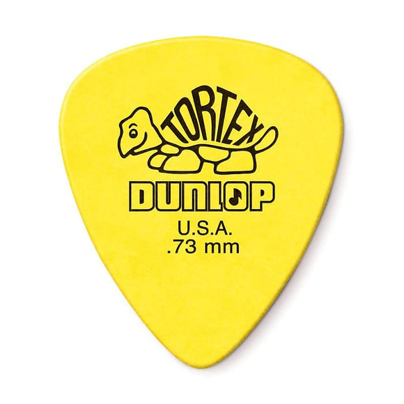 Dunlop Tortex Standard Picks .73mm, 12 Pack- 418P.73 Yellow