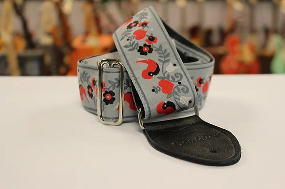 Souldier Lovebirds Grey Guitar Strap *Free Shipping in the USA*