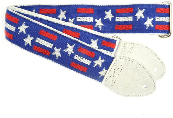 Souldier GS0303WH02WH Stars and Bars Guitar Strap *Free Shipping in the USA*