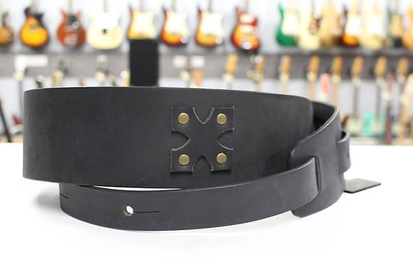 LM Products Guitar Strap Leather Guitar Strap Black Viking God of War VK-3 BK *Free Shipping in the USA*