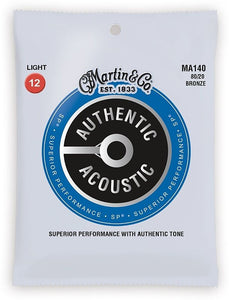 Martin MA140 SP 80/20 Bronze Authentic Acoustic Guitar Strings - Light (12-54)