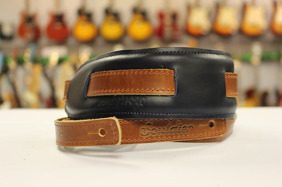 Souldier Rust on Navy Blue Plain Saddle Guitar Strap *Free Shipping in the USA*
