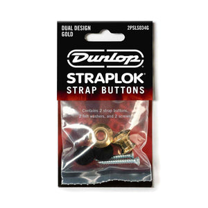 Dunlop 2PSLS034G StrapLok Strap Buttons Set - Gold Strap Buttons