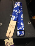 Sherrin's Threads Blue Hibiscus 1.5" Ukulele Strap *Free Shipping in the USA*