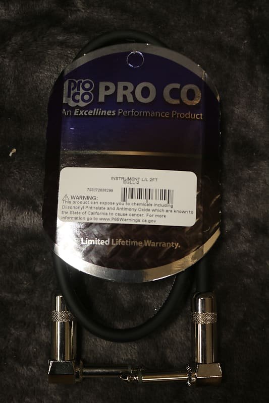 Pro Co Instrument Cable L/L 2 FT EGLL-2  *Free Shipping in the US*