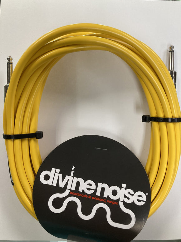 Divine Noise 25ft Instrument Cable S-S Yellow *Free Shipping in the USA*