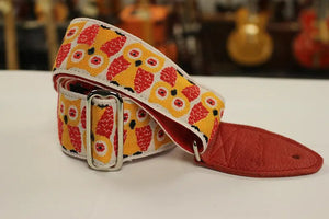 Souldier Guitar Strap Owls Red w/ red leather ends *Free Shipping in the USA*