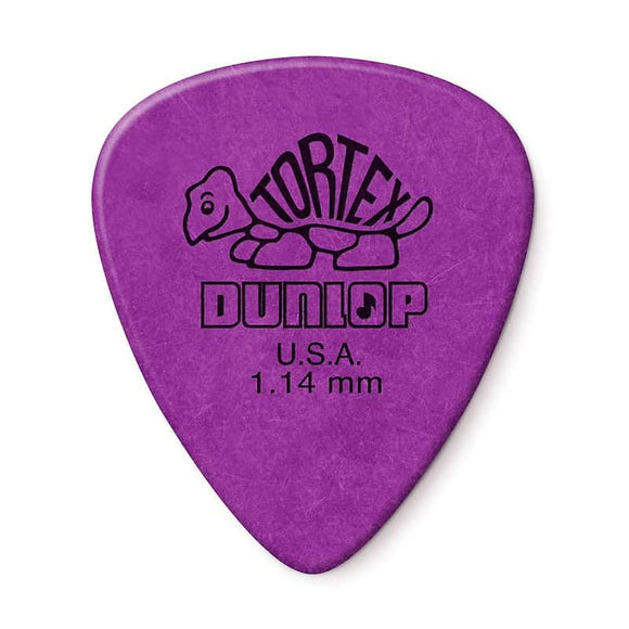 Dunlop Tortex Standard Picks 1.14mm, 12 Pack- 418P1.14 Purple