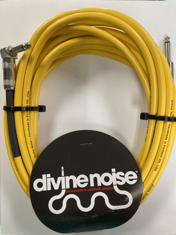 Divine Noise 25ft Instrument Cable S-R Yellow *Free Shipping in the USA*