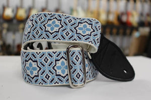 Souldier Strap Octagon Star Blue w/ black ends and white backing GS0951 *Free Shipping in the USA*