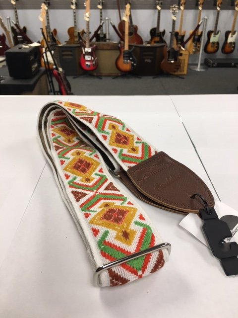 Souldier Guitar Strap Diamante Multi Color w/ Brown Leather Ends *Free Shipping in the USA*