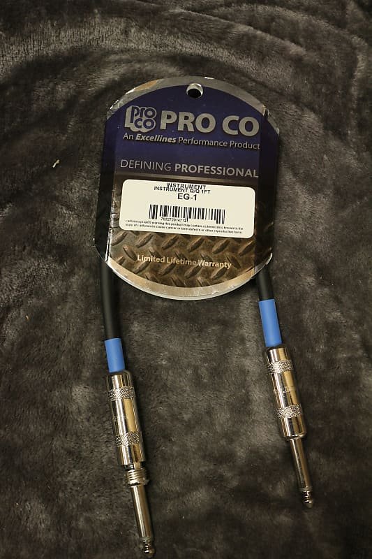 Pro Co Instrument Cable EG-1 Q/Q 1Ft *Free Shipping in the US*