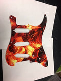 Greasy Groove Stratocaster Pickguard & Backplate Fire Ember