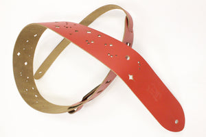 Levy's M12GSC-RED Leather Guitar Strap *Free Shipping in the US*