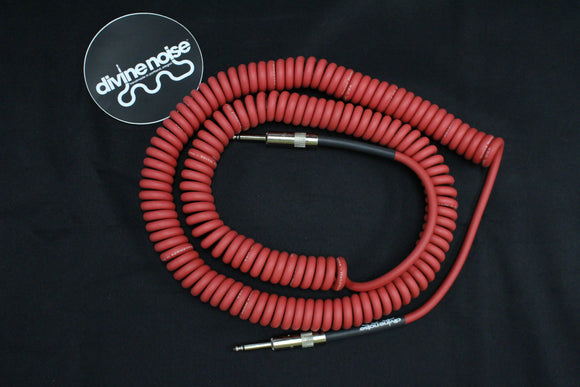 Divine Noise Curly Cable Red 30' Straight / Straight *Free Shipping in the USA*