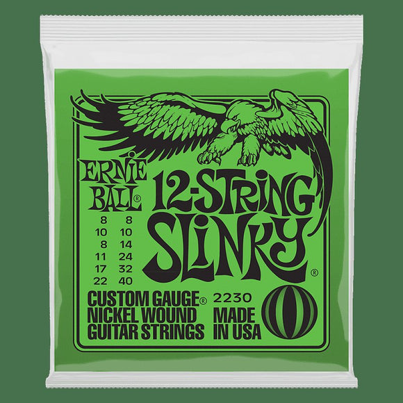 Ernie Ball 2230 12-String Slinky Electric Guitar Strings, .008/.008 - .040/.022w