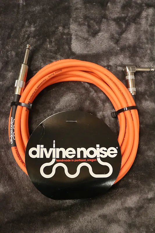 Divine Noise 15ft Instrument Cable ST-RA (Straight-Right Angle) Orange *Free Shipping in the USA*