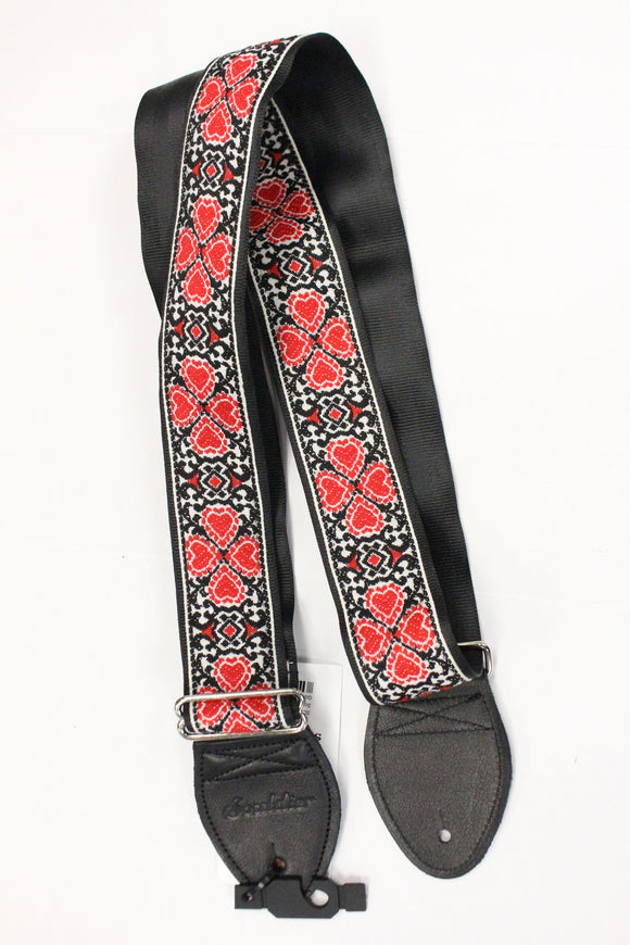 Souldier Custom Guitar Strap Atrium Red Hearts *Free Shipping in the USA*